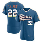 M.Brewers #22 Christian Yelich Player Blue 2026 City Connect Home Limited Elite Fdoa Stitched Jerseys