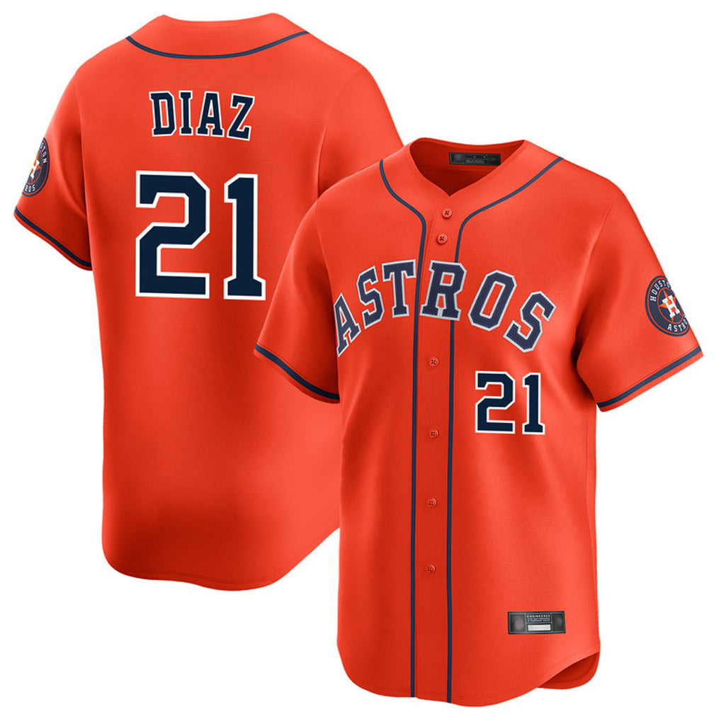H.Astros #21 Yainer Diaz Player Orange Home Limited Fdoa Stitched Jerseys
