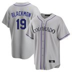 C.Rockies #19 Charlie Blackmon Player Gray Game Home Fdoa Stitched Jerseys