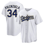 LA.Dodgers #34 Fernando Valenzuela Player Gold White 2026 Collection Stadium Game Fdoa Stitched Jerseys