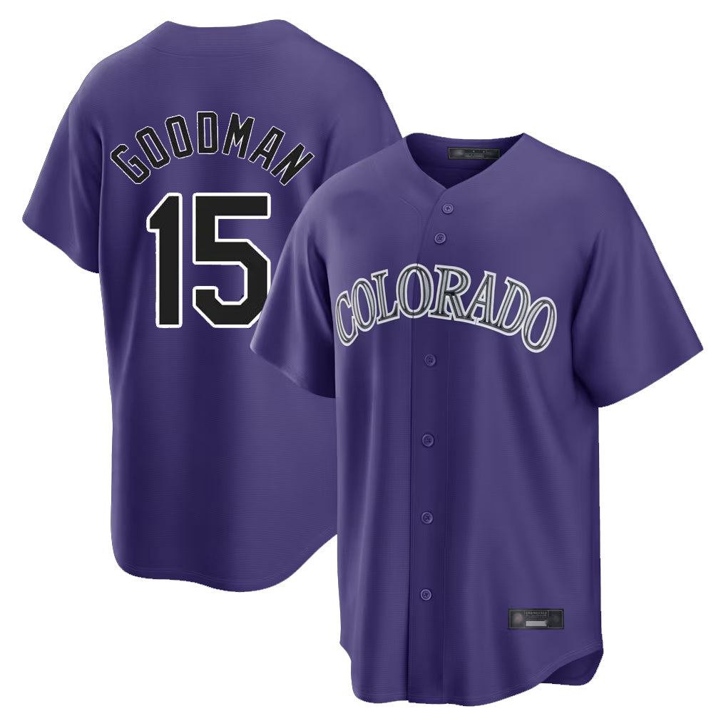 C.Rockies #15 Hunter Goodman Player Purple Game Home Fdoa Stitched Jerseys