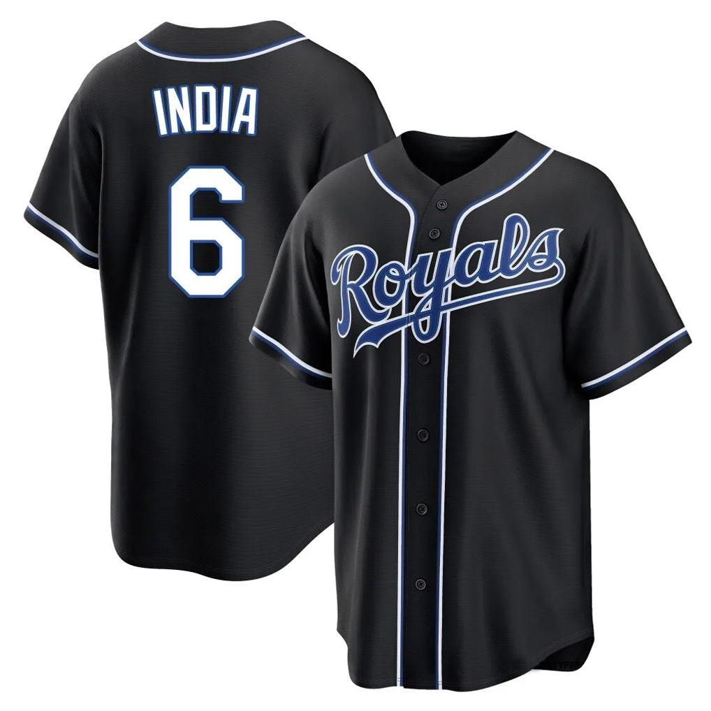 KC.Royals #6 Jonathan India Player Black Carbon Fashion Home Game Fdoa Stitched Jerseys