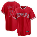 LA.Angels #7 Jo Adell Player Red Home Game Fdoa Stitched Jerseys