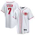 C.Reds #7 Spencer Steer Player White Game Home Fdoa Stitched Jerseys