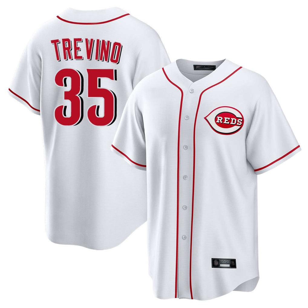 C.Reds #35 Jose Trevino Player White Game Home Fdoa Stitched Jerseys
