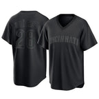 C.Reds #28 Eugenio Su¨¢rez Player Black T-shirt Game Home Fdoa Stitched Jerseys