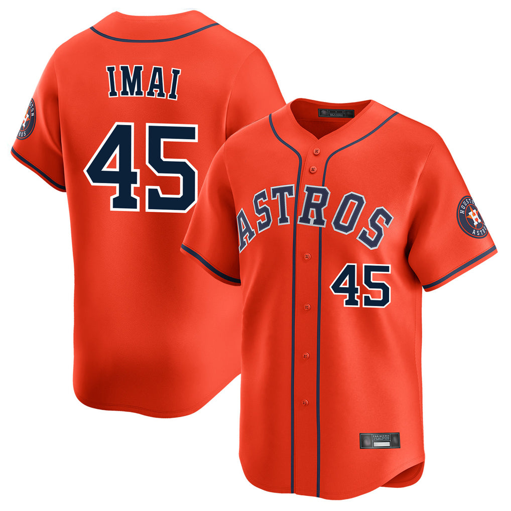 H.Astros #45 Tatsuya Imai Player Orange Home Limited Fdoa Stitched Jerseys