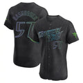 T.Bay Rays #57 Drew Rasmussen Player Black City Connect Home Limited Elite Fdoa Stitched Jerseys