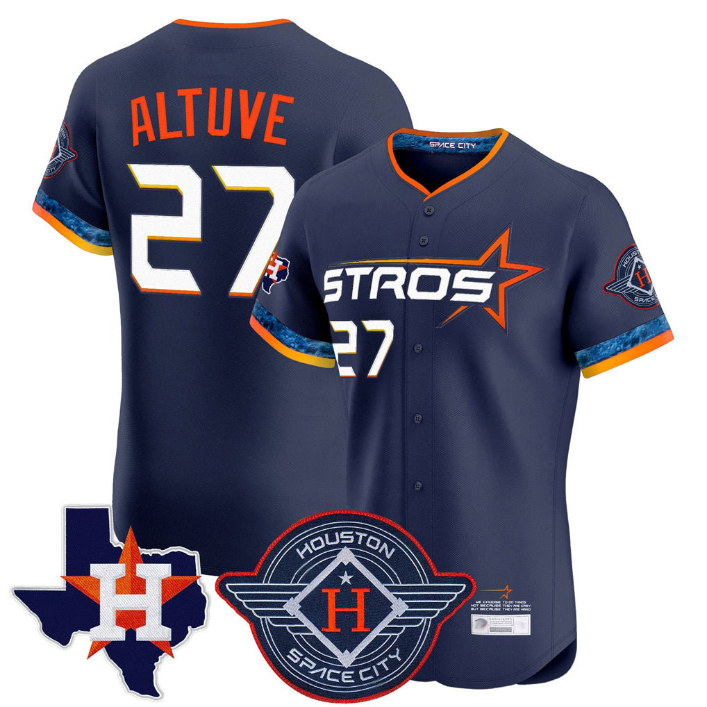 H.Astros #27 Jose Altuve Player Navy City Connect Texas Patch Vapor Premier Limited Elite Home Fdoa Stitched Jerseys