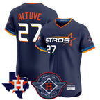H.Astros #27 Jose Altuve Player Navy City Connect Texas Patch Vapor Premier Limited Elite Home Fdoa Stitched Jerseys
