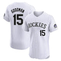C.Rockies #15 Hunter Goodman Player White Limited Elite Home Fdoa Stitched Jerseys