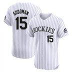 C.Rockies #15 Hunter Goodman Player White Limited Elite Home Fdoa Stitched Jerseys
