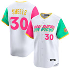 S.Diego Padres #30 Gavin Sheets Player White City Connect Home Limited Fdoa Stitched Jerseys