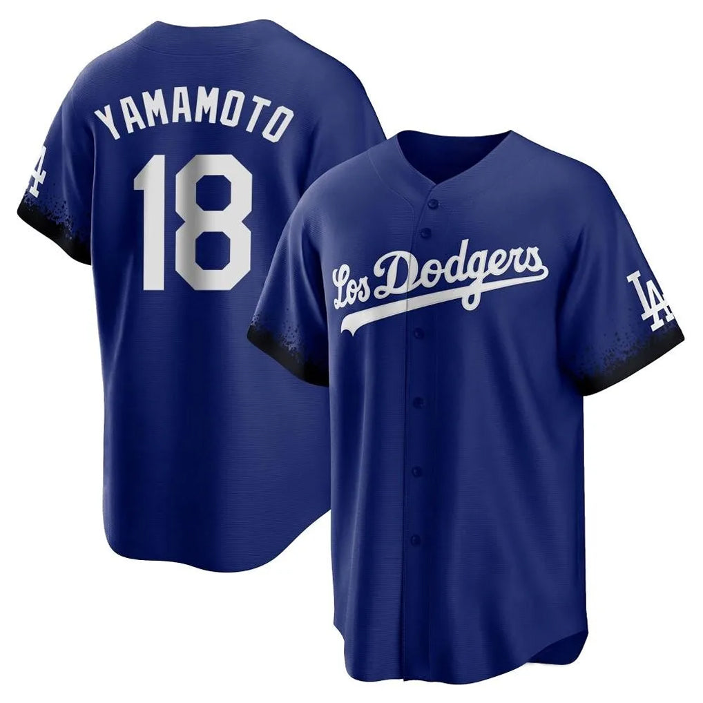 LA.Dodgers #18 Yoshinobu Yamamoto Player Royal City Connect Home Game Fdoa Stitched Jerseys