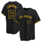 LA.Angels #13 Drew Pomeranz Player Black Snake Skin City Game Home Fdoa Stitched Jerseys