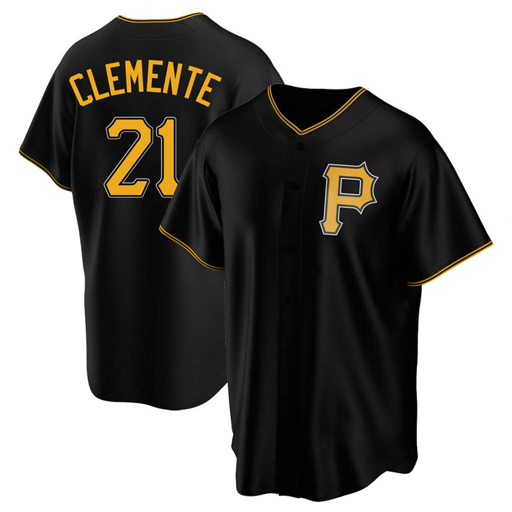 P.Pirates #21 Roberto Clemente Player Black Alternate 2025 Home Game Fdoa Stitched Jerseys