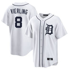 D.Tigers #8 Matt Vierling Player White Home Game Fdoa Stitched Jerseys