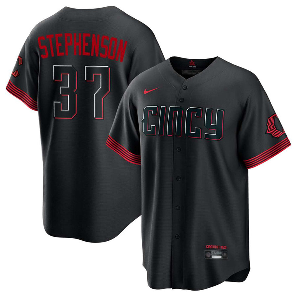 C.Reds #37 Tyler Stephenson Player Black City Connect Home Game Fdoa Stitched Jerseys