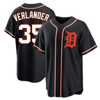D.Tigers #35 Justin Verlander Player Black Fashion Out Home Game Fdoa Stitched Jerseys