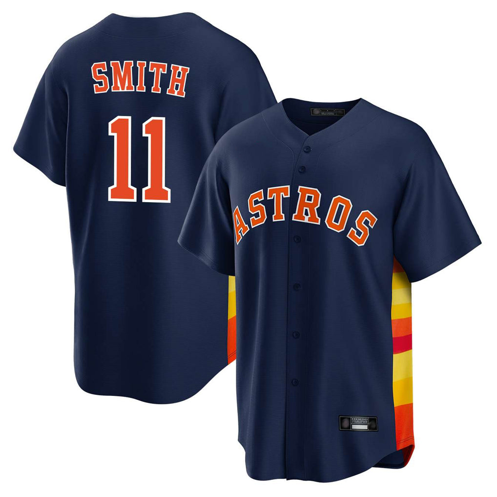 H.Astros #11 Cam Smith Player Navy Home Game Fdoa Stitched Jerseys