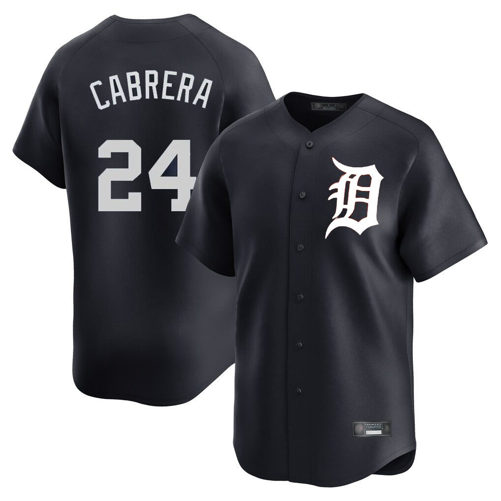 D.Tigers #24 Miguel Cabrera Player Navy Home Limited Game Fdoa Stitched Jerseys