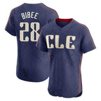 C.Guardians #28 Tanner Bibee Player Navy City Connect Limited Elite Home Fdoa Stitched Jerseys