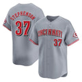 C.Reds #37 Tyler Stephenson Player Gray Home Limited Fdoa Stitched Jerseys