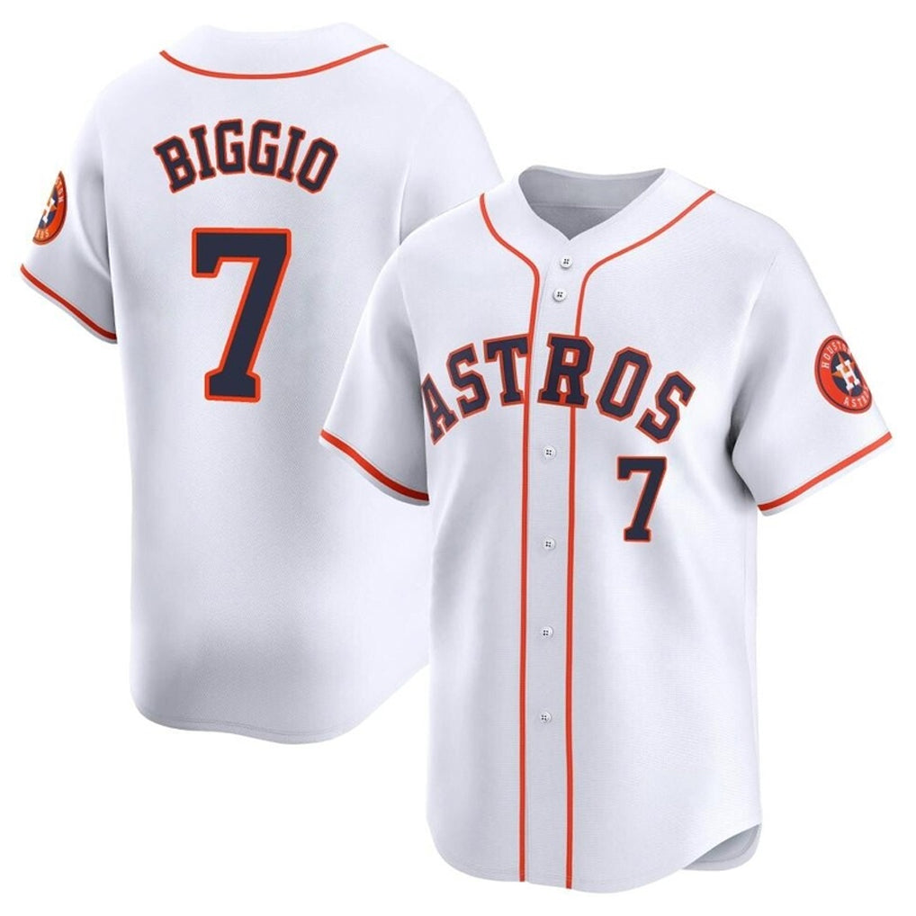 H.Astros #7 Craig Biggio Player White Home Limited Fdoa Stitched Jerseys
