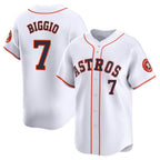 H.Astros #7 Craig Biggio Player White Home Limited Fdoa Stitched Jerseys