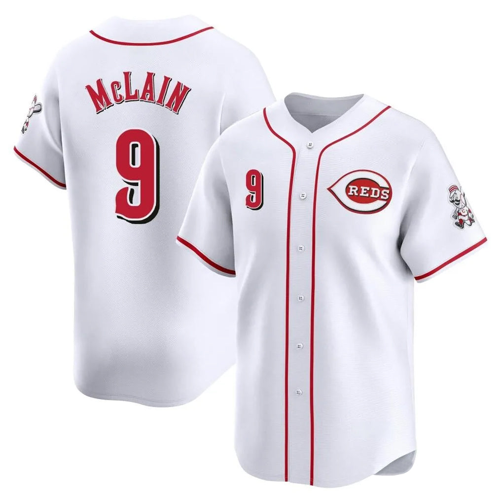 C.Reds #9 Matt McLain Player White Home Limited Fdoa Stitched Jerseys
