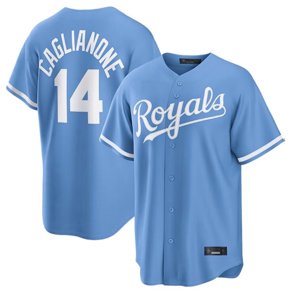 KC.Royals #14 Jac Caglianone Player Light Blue Home Game Fdoa Stitched Jerseys