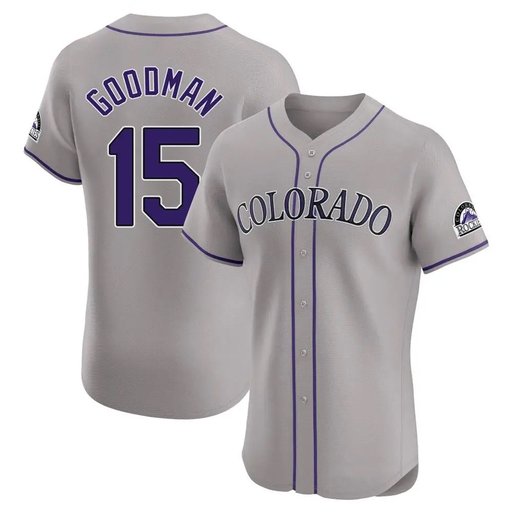C.Rockies #15 Hunter Goodman Player Gray Limited Elite Home Fdoa Stitched Jerseys