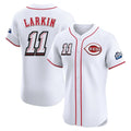 C.Reds #11 Barry Larkin Player White Speedway Classic Limited Elite Home Fdoa Stitched Jerseys