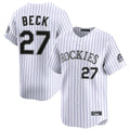 C.Rockies #27 Jordan Beck Player White Limited Home Fdoa Stitched Jerseys