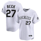C.Rockies #27 Jordan Beck Player White Limited Home Fdoa Stitched Jerseys