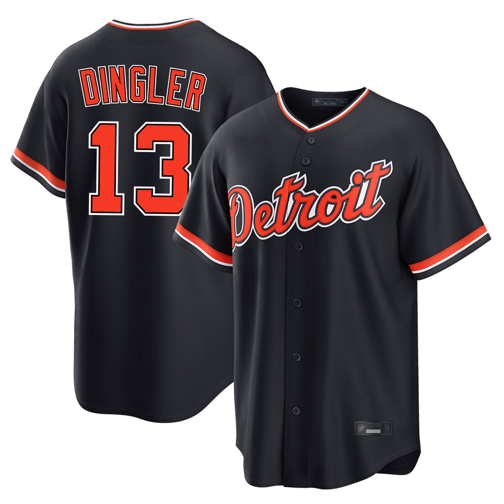 D.Tigers #13 Dillon Dingler Player Navy Home Game Fdoa Stitched Jerseys
