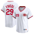 C.Reds #29 TJ Friedl Player White Cooperstown Collection Limited T-shirt Home Fdoa Stitched Jerseys
