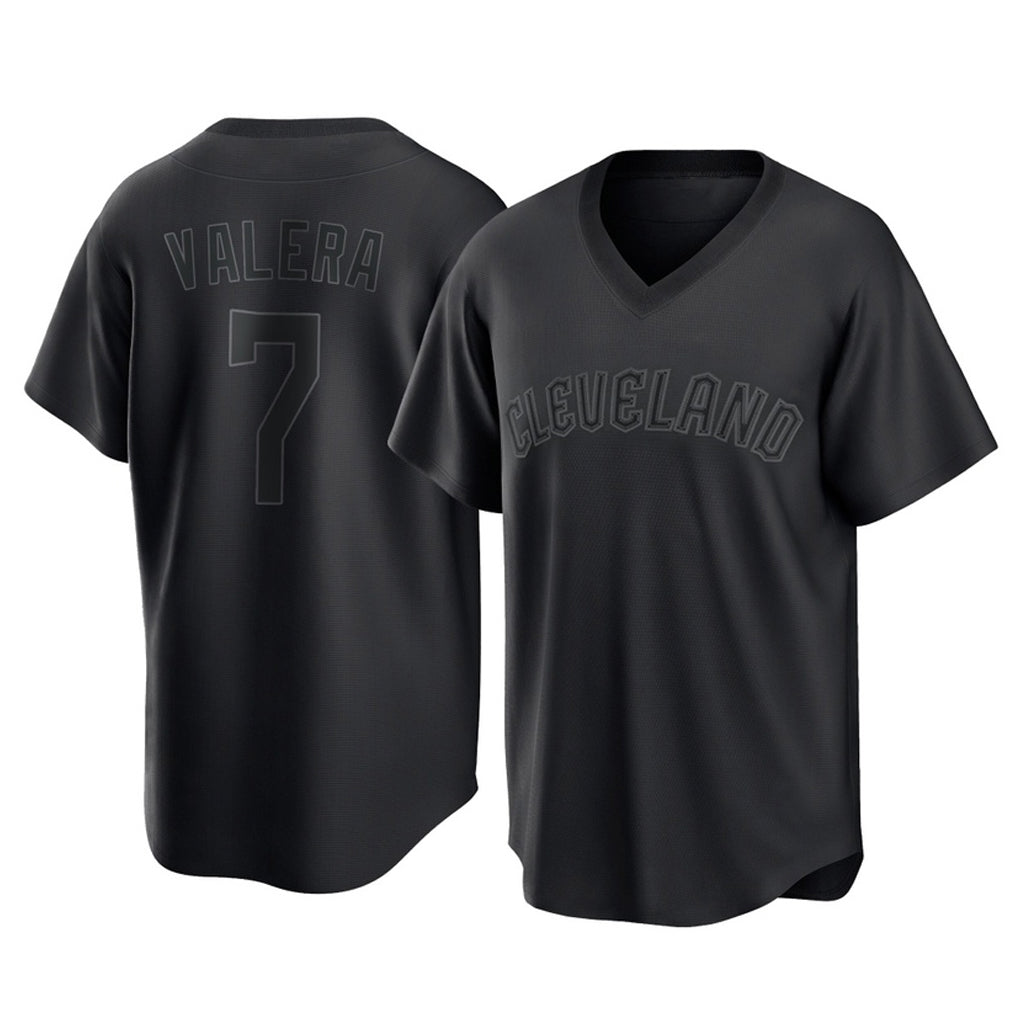 C.Guardians #7 George Valera Player Black T-shirt Home Game Fdoa Stitched Jerseys