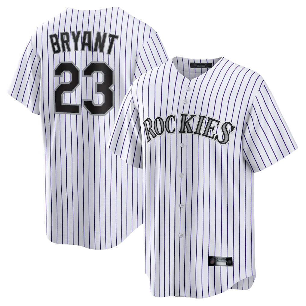 C.Rockies #23 Kris Bryant Player White Game Home Fdoa Stitched Jerseys