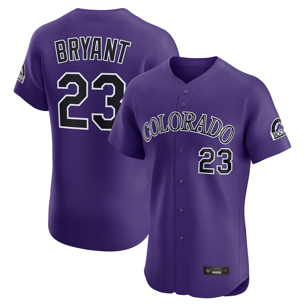 C.Rockies #23 Kris Bryant Player Purple Limited Elite Home Fdoa Stitched Jerseys