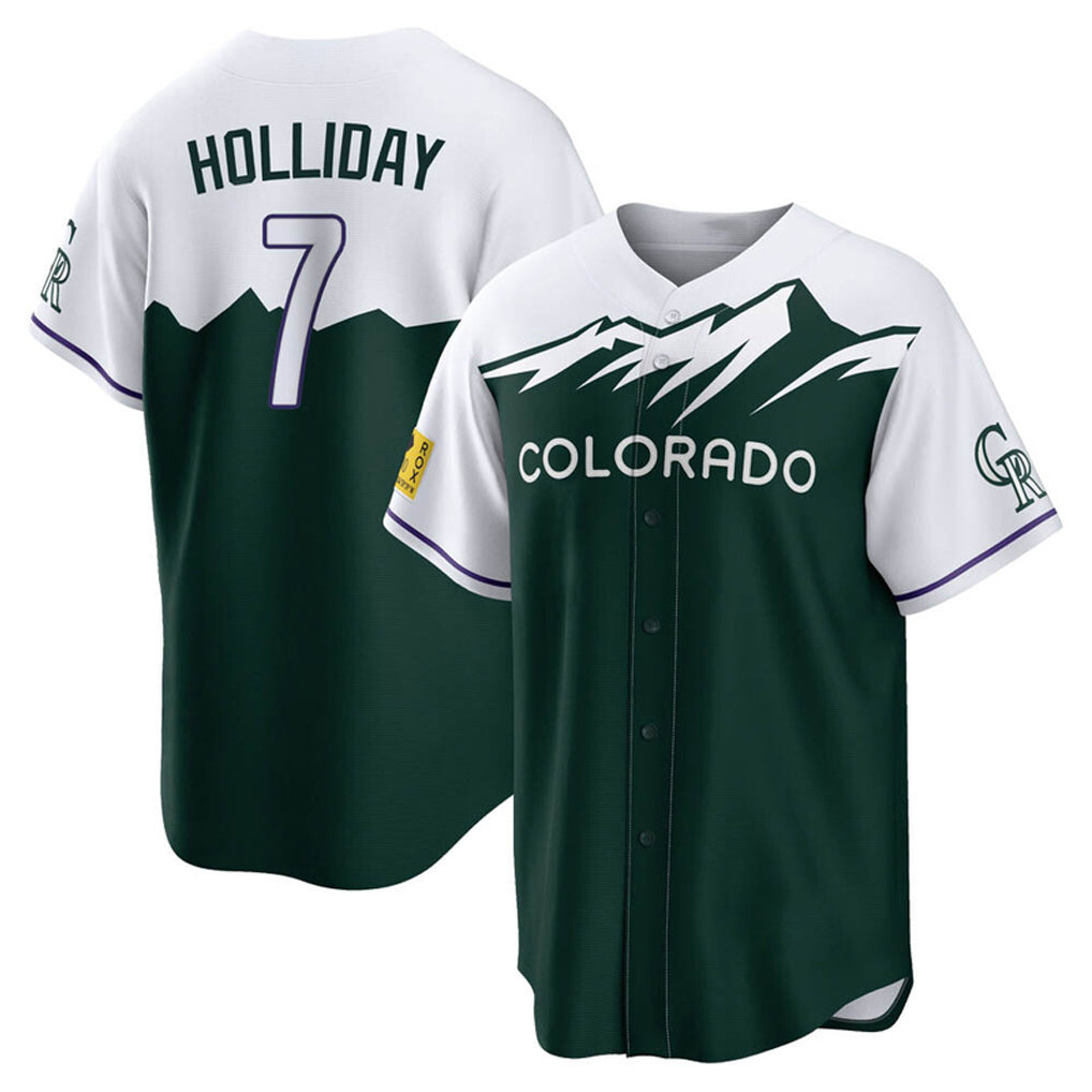 C.Rockies #7 Matt Holliday Player Green City Connect Home Game Fdoa Stitched Jerseys