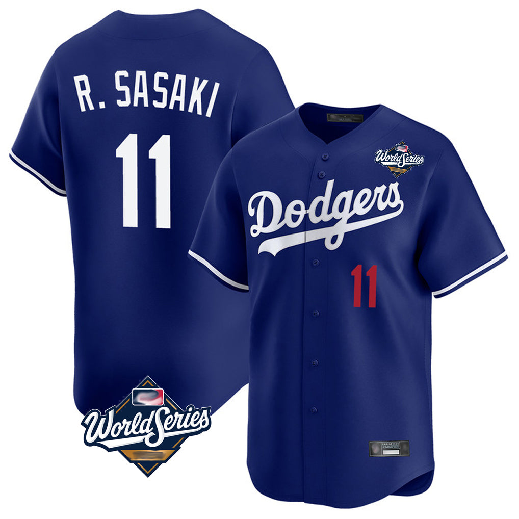 LA.Dodgers #11 Roki Sasaki Player Royal World Series Limited Home Fdoa Stitched Jerseys