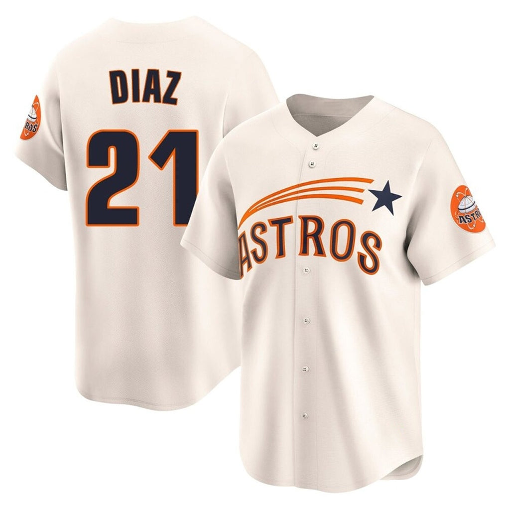 H.Astros #21 Yainer Diaz Player Cream Throwback Cooperstown Collection Limited Fdoa Stitched Jerseys