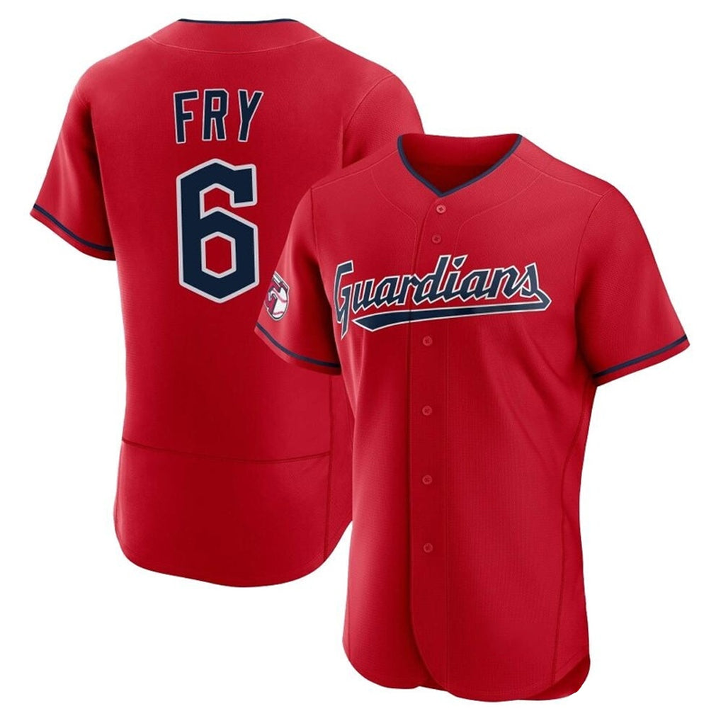C.Guardians #6 David Fry Player Red Limited Elite Home Fdoa Stitched Jerseys
