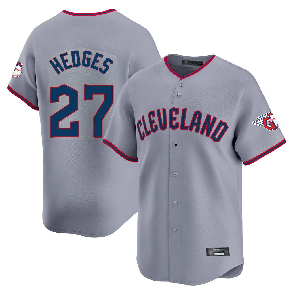 C.Guardians #27 Austin Hedges Player Gray Road Limited Home Game Fdoa Stitched Jerseys