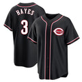 C.Reds #3 Ke'Bryan Hayes Player Black Fashion Out Home Game Fdoa Stitched Jerseys