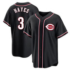 C.Reds #3 Ke'Bryan Hayes Player Black Fashion Out Home Game Fdoa Stitched Jerseys