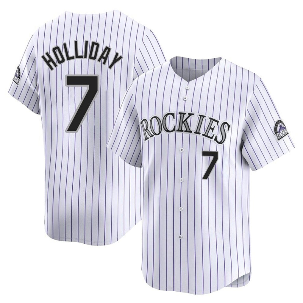 C.Rockies #7 Matt Holliday Player White Limited Home Fdoa Stitched Jerseys
