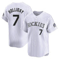 C.Rockies #7 Matt Holliday Player White Limited Home Fdoa Stitched Jerseys