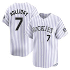 C.Rockies #7 Matt Holliday Player White Limited Home Fdoa Stitched Jerseys